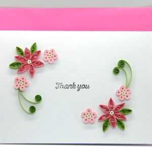 Pink Flower Thank You Card