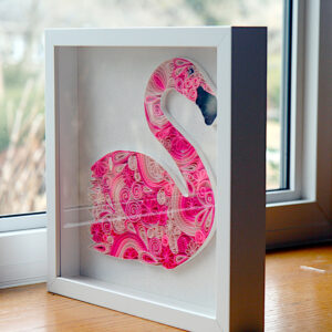 Framed Flamingo Card